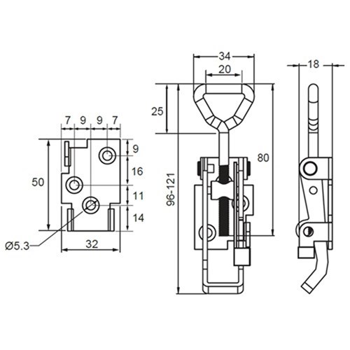 Overcentre Fastener - Padlocka ble + Keeper 