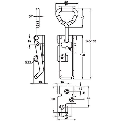 S/Steel Padlockable O/C Fasten er With 41-ass Hook 