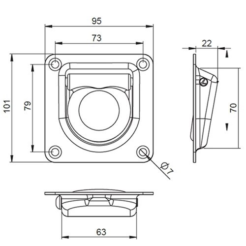 500kg Lashing Ring Z/P  