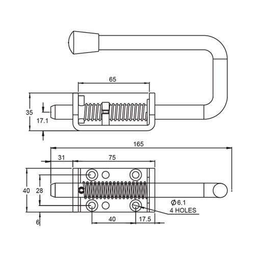 Spring Bolt Extended Handle  