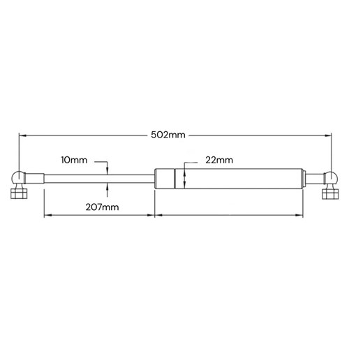 Gas Strut 502 x 900N